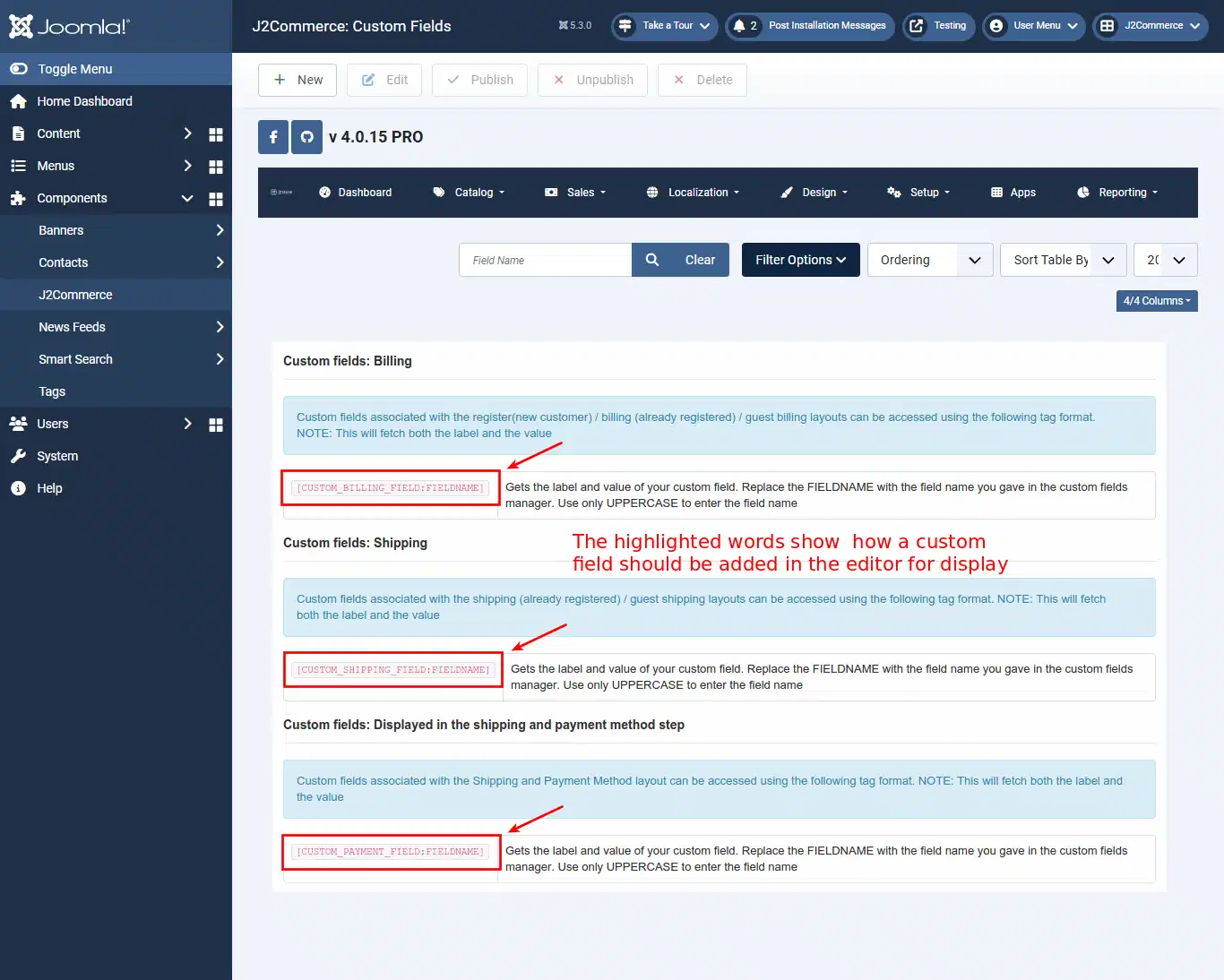 Custom Fields